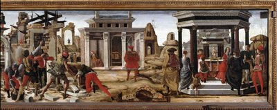 Griffoni Polyptych: Predella med historien om Sankt Vincent Ferrer af Ercole de Roberti