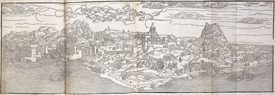 En panoramaudsigt over Candia af Erhard Reuwich