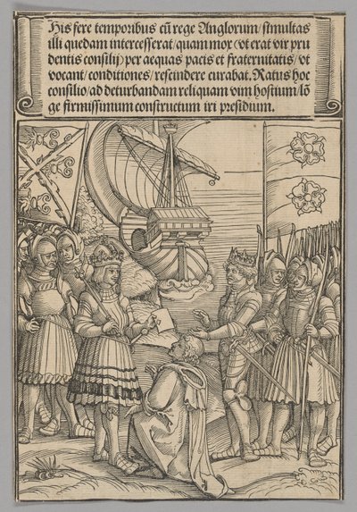 Maximilian og Henry VII af England, plade 11 fra historiske scener fra kejser Maximilian I