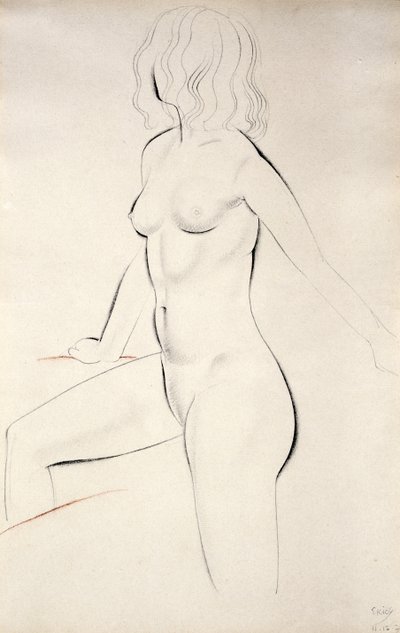 Stående nøgen kvinde af Eric Gill