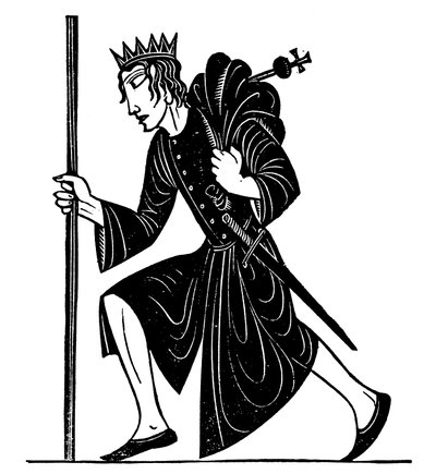 Titelillustration til Kong Henrik IV, første del, af William Shakespeare (litografi) af Eric Gill