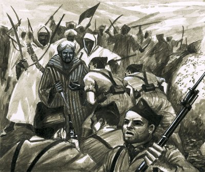 General Franco kæmper mod Riff-oprørerne i Marokko af Eric Parker