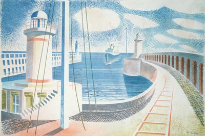 Newhaven Havn af Eric Ravilious