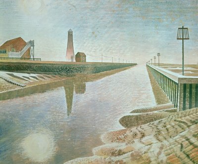 Rye Harbour, 1938 (blyant og wc på papir) af Eric Ravilious