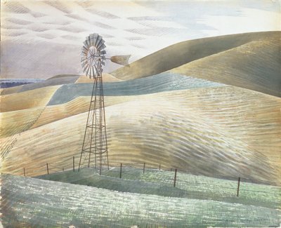 Vindmølle, 1934 af Eric Ravilious
