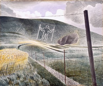 The Long Man of Wilmington, eller The Wilmington Giant, 1903. af Eric Ravillious