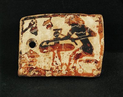 En pottemager sidder ved sin drejeskive ... af Erich Lessing