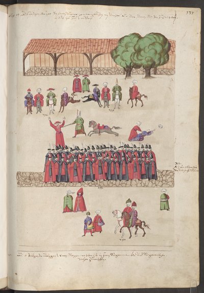 Bygninger i Konstantinopel: udsigt over paladsets første gård ... af Erich Lessing