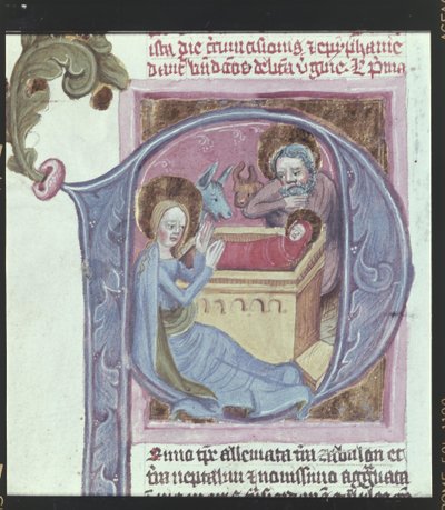 Detalje: initial: Kristi fødsel af Erich Lessing