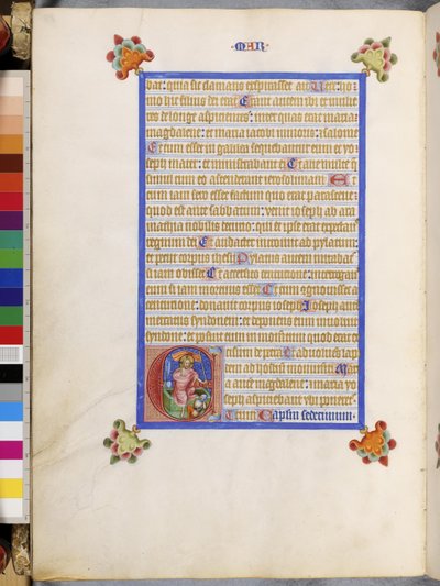 Helside: indrammet tekst med historiseret initial 