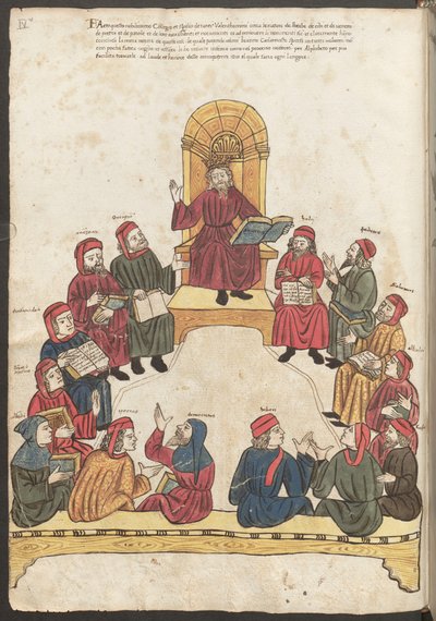 Helside: miniature: Avicenna og læger i diskussion (miniature) af Erich Lessing