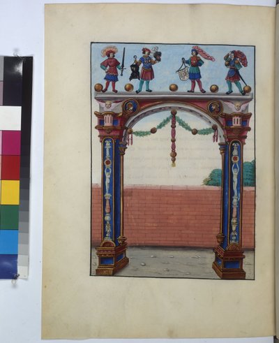 Helside: miniature: triumfbue med rustningsbærere, ca. 1515 (temperamaleri) af Erich Lessing