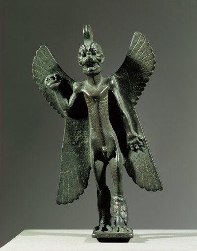 Dæmon-guden Pazuzu, en akkadisk-sumerisk ondskabsfuld ... af Erich Lessing