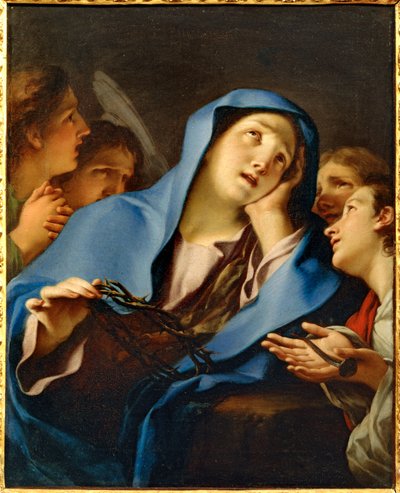 Smertens jomfru, omgivet af engle - Jomfruen og englene ... af Erich Lessing