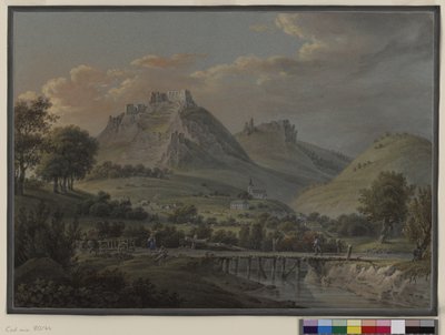 Udsigt over slottet Sirok, Ungarn, Heves amt; Gouache af Franz Jaschke af Erich Lessing