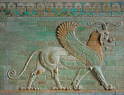 Bevinget løve med vædderhoved og griffens bagben ... af Erich Lessing