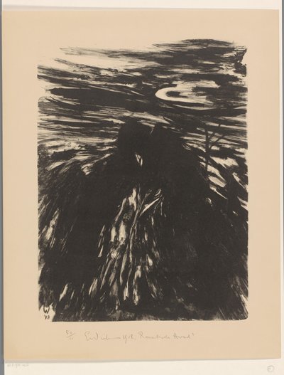 Romantisk aften (original titel på objektet) af Erich Wichmann (signed by artist)