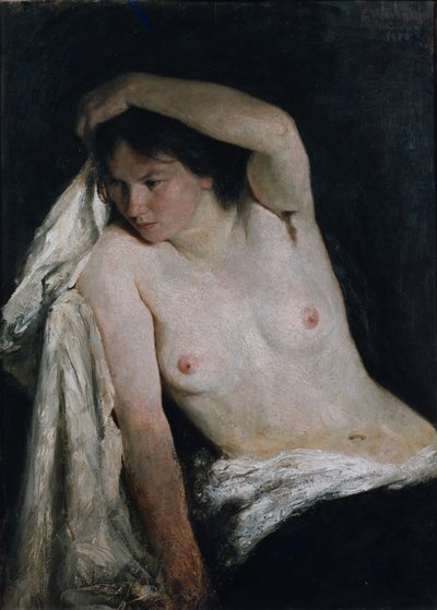Kvinde halvnøgen af Erik Theodor Werenskiold