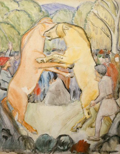 Hestekamp af Erik Theodor Werenskiold