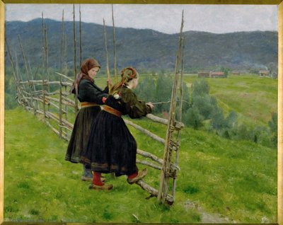 På sletten. 1883 (maleri på lærred) af Erik Theodor Werenskiold