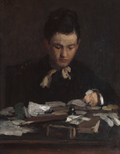 Læsende ung pige af Erik Theodor Werenskiold