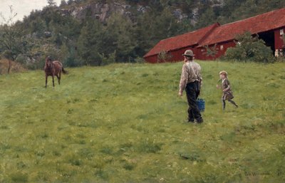 Vand til hesten af Erik Theodor Werenskiold