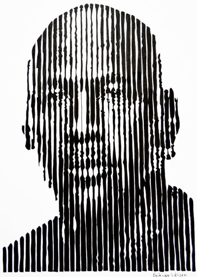 Abstrakt linjeansigt af Erik Van Velzen