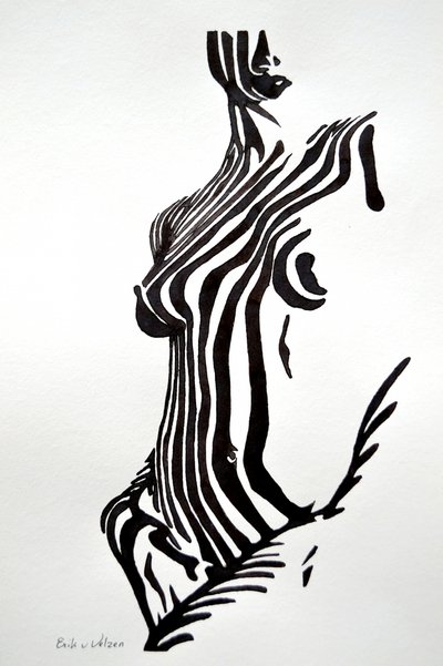 Zebrastribet nude af Erik Van Velzen