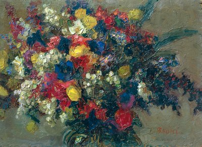 Alppikukat, Erminia Bruni Menin (1870-1940), öljy kankaalle. af Erminia Bruni Menin