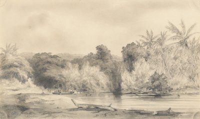Indgang til Paiou-floden, Vanikoro-øen af Ernest Auguste Goupil