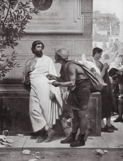 Aristides og bonden (litografi) af Ernest (1818 87) Hillemacher