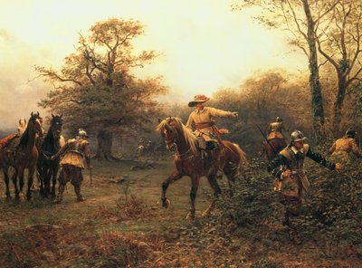 The Boscobel Oak (farvelitografi) af Ernest (after) Crofts