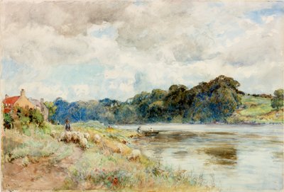 On the Coquet, omkring 1902 (Akvarel) af Ernest Albert Waterlow