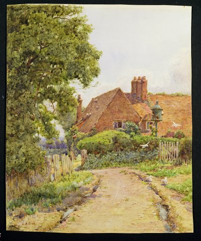 Et Hampshire Farmhouse nær Steep (wc på papir) af Ernest Arthur Rowe