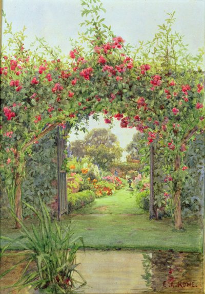 Crimson Rambler, Harleyford Manor, Marlow af Ernest Arthur Rowe