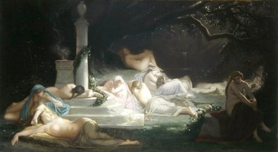 Nymfer ved Adonis grav af Ernest Augustin Gendron
