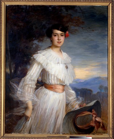 Portræt af Madeleine Reclus. Maleri af Ernest Bordes (1852-1914) af Ernest Bordes