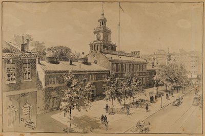 Philadelphia, Independence Hall, Chestnut Street af Ernest C. Peixotto