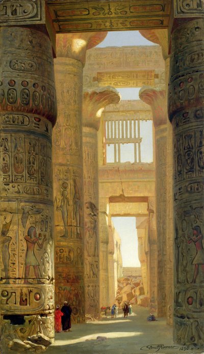 Karnak-templet, The Great Hypostyle Hall, 1890 af Ernest Carl Eugen Koerner