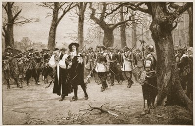 Charles I på vej til henrettelse, illustration fra 