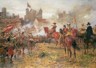 Cromwell ved Storming of Basing House af Ernest Crofts