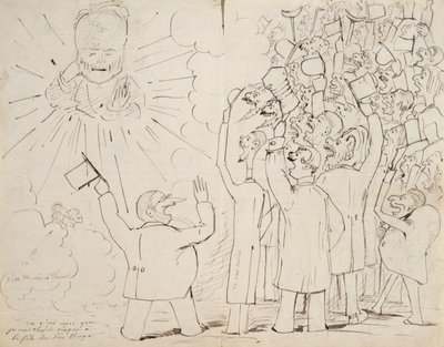 The Celebration for Old Hugo, karikatur af Victor Hugo (1802-85) fra et brev til Paul Verlaine, ca. 1880 af Ernest Delahaye
