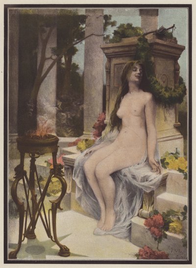 Et tilbud om kærlighed (farve litho) af Ernest Edouard Martens