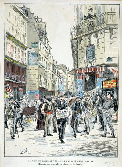 Udsigt over Rue de Croissant i det 11. arrondissement i Paris, 1893 af Ernest Grenier