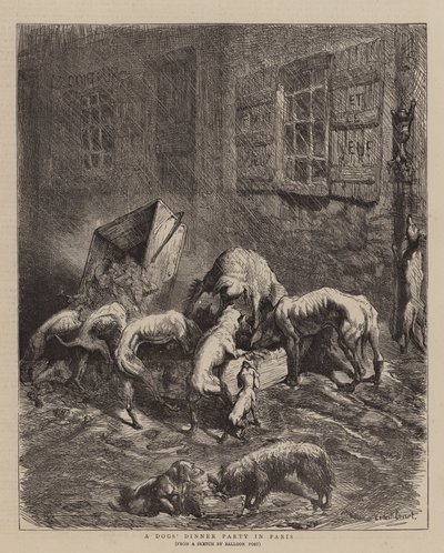 En hundemiddagsfest i Paris af Ernest Henry Griset