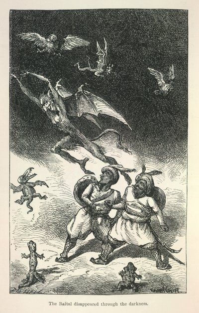 Illustration fra Richard Francis Burtons Vikram og vampyren af Ernest Henry Griset