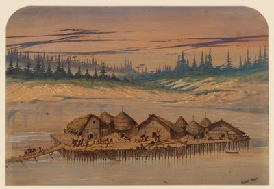 Forhistorisk landsby, 1871 af Ernest Henry Griset