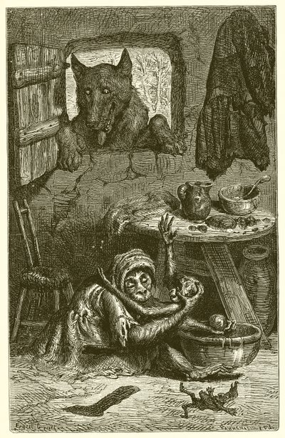 Sygeplejersken og ulven af Ernest Henry Griset