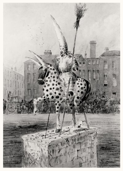Statuen på Leicester Square, onsdag morgen den 17. oktober 1866 (pen & blæk og wc på papir) af Ernest Henry Griset