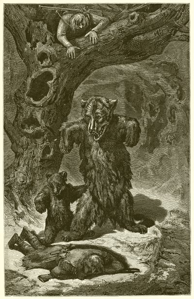 De rejsende og bjørnen af Ernest Henry Griset